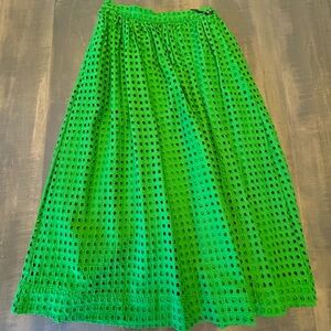 Kate Spade by Target Green Eyelet Midi Skirt